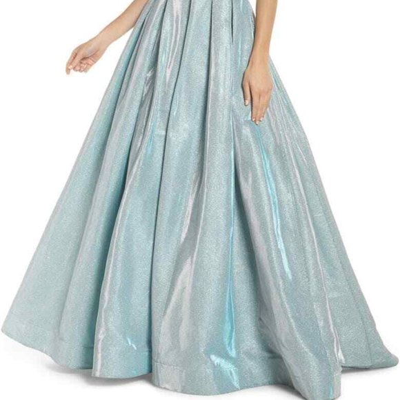MAC DUGGAL 25939I SHIMMERING HALTER NECK BALLGOWN DRESS sz 0 - Picture 8 of 10